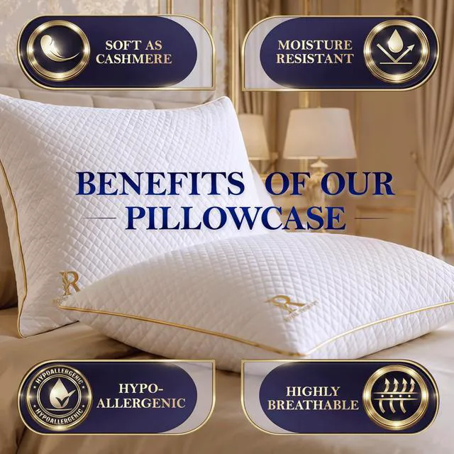 Alt view image 5 of 7 - Queen Size Set of 2-Shredded Memory Foam PillowAdjustable Memory Foam Pillow for Sleeping, Firm Pillow for Neck & Shoulder Support, Breathable Bed Pillow for Back Stomach Side Sleepers