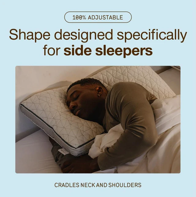 Alt view image 4 of 7 - Eden Cut-Out Bed Pillow for Side Sleepers, Queen Size, Adjustable Medium Soft Memory Foam Cooling Pillow with Ergonomic Shoulder Cut-Out, CertiPUR-US/GREENGUARD Gold