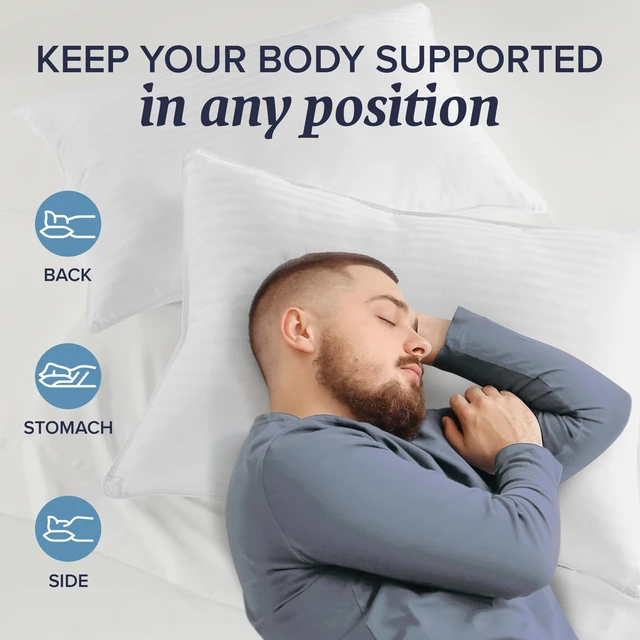 Alt view image 7 of 7 - King Size Memory Foam (Adjustable Fill) Bed Pillows Set of 2 - Cooling Shredded Foam Pillow for Back, Stomach or Side Sleepers