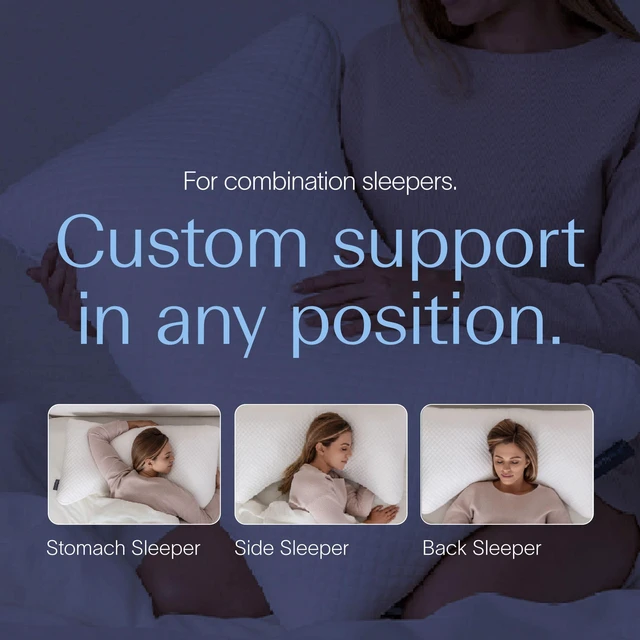 Alt view image 5 of 6 - Moon Pillow Queen, Adjustable Shredded Memory Foam | CertiPUR-US Certified · Luxury Cover · Neutral Alignment for Back Side Combo Sleepers · Adjustable Loft Fill