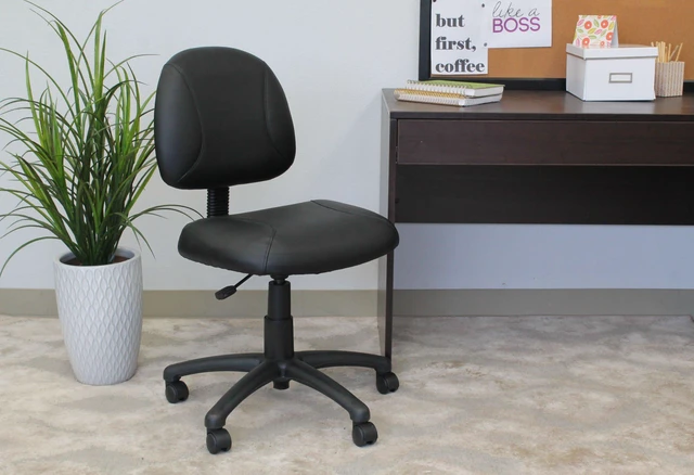 Alt view image 7 of 7 - Posture Task Chair Without Arms in Black, Low-Back (B305)