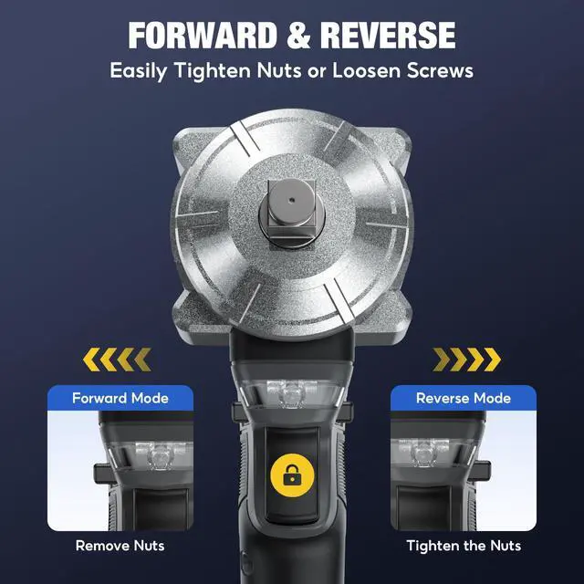 Alt view image 6 of 7 - Cordless Impact Wrench 1/2", 900 Ft-Lbs(1200N.m), 2x4.0Ah Batteries21V Brushless High Torque Impact Gun, 3-Speed Control, 5 Sockets for Car Tires, Trucks, Stubborn Lug Nuts, Heavy-Duty Repairs