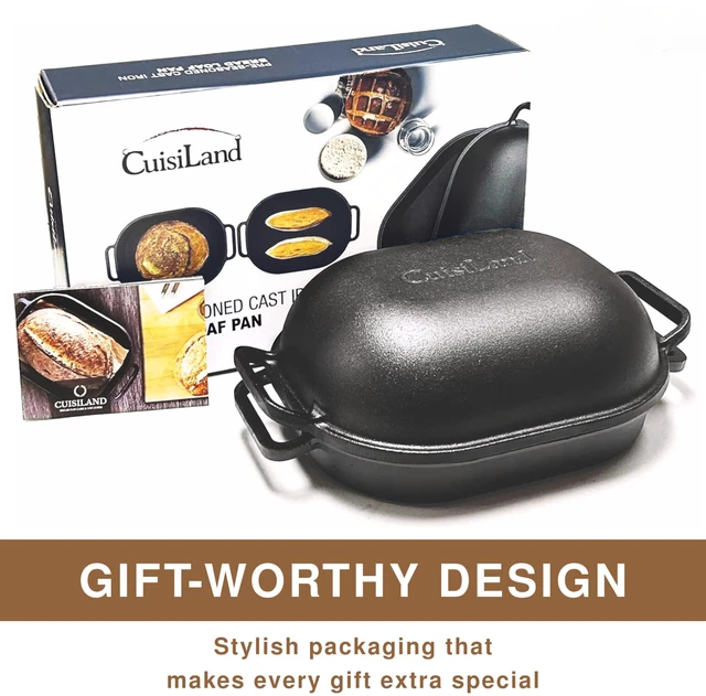 Alt view image 2 of 7 - Large 9QT Cast Iron Bread & Loaf Pan | Heavy Duty, Pre-seasoned, Perfect for Baking