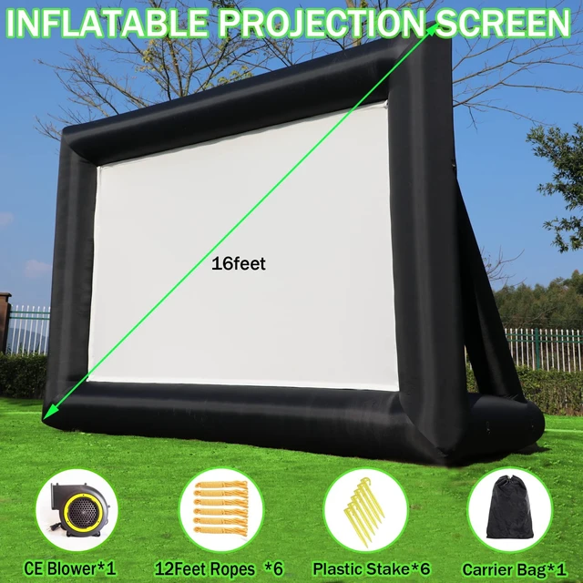 Alt view image 3 of 7 - 16ft Inflatable Movie Projector Screen, Indoor and Outdoor Projector Screen with Carry Bag for Front and Rear Projection