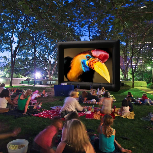 Alt view image 4 of 7 - 16ft Inflatable Movie Projector Screen, Indoor and Outdoor Projector Screen with Carry Bag for Front and Rear Projection