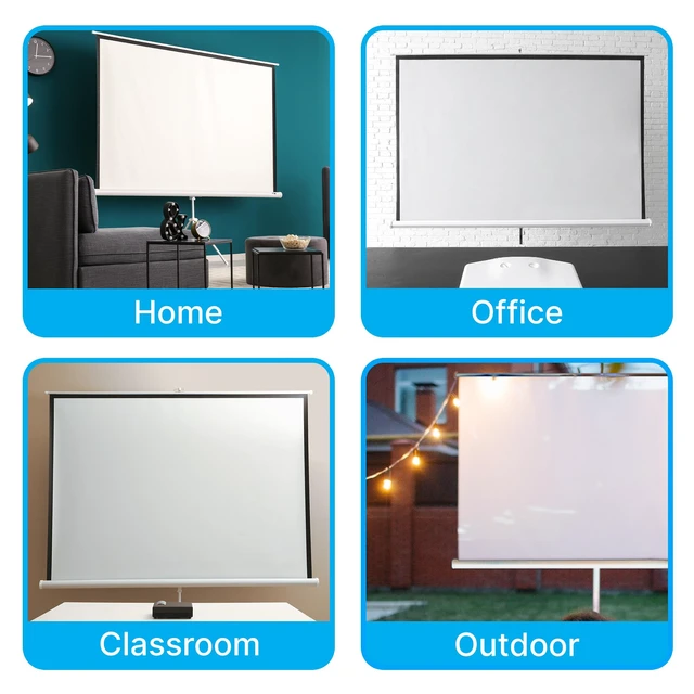 Alt view image 6 of 6 - Upgraded 72" Projector Screen with Floor Standing Portable Fold-Out Roll-Up Tripod Manual, Mobile Movie Screen, Home Theater Cinema Wedding Party Office Presentation, Quick Assembly (PRJTP72)