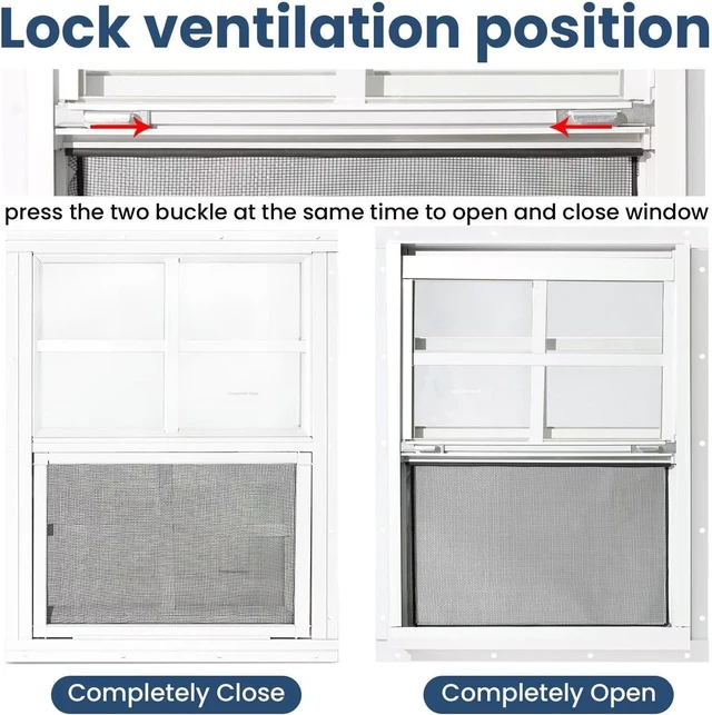 Alt view image 4 of 6 - 2 Pack 12" x 18" White Sliding Shed Windows, Aluminum Alloy Frame Tempered Glass with Fiberglass Screen, Flush Mount Ventilation Windows for Chicken Coop Playhouse Barn Garage