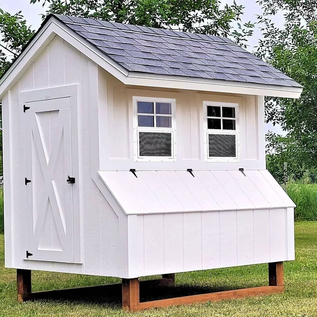 Alt view image 5 of 6 - 2 Pack 12" x 18" White Sliding Shed Windows, Aluminum Alloy Frame Tempered Glass with Fiberglass Screen, Flush Mount Ventilation Windows for Chicken Coop Playhouse Barn Garage
