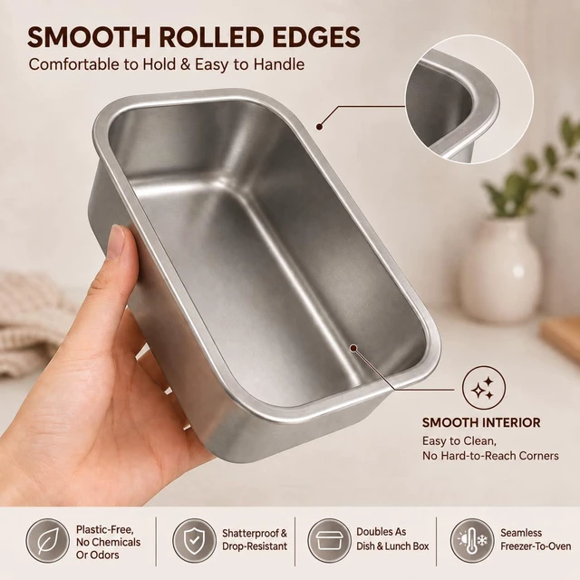 Alt view image 6 of 7 - 8 PCS Stainless Steel Lunch Box 4-Size Food Storage Containers with Lids | (58 /41 /24 /14Oz) Stackable Metal Boxes BPA Free Dishwasher Safe,Leakproof Reusable Meal Storage for Work,Travel (Gray)