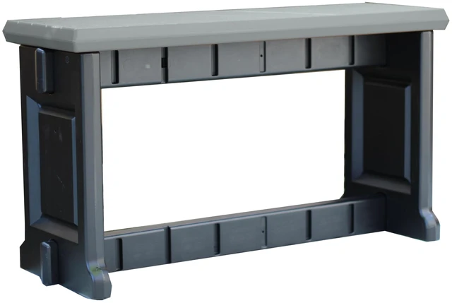 Main image of Bench, Redwood Top with Black Sides, 1 Pack - Proudly Made in The USA, Click and Lock Hardware-Free Assembly, Durable and Stylish Outdoor Seating