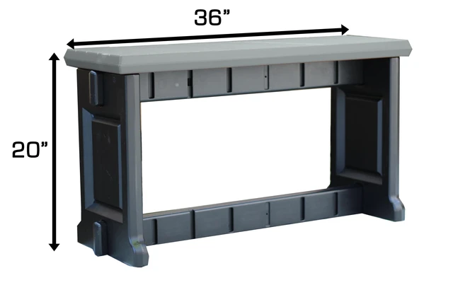 Alt view image 3 of 4 - Bench, Redwood Top with Black Sides, 1 Pack - Proudly Made in The USA, Click and Lock Hardware-Free Assembly, Durable and Stylish Outdoor Seating