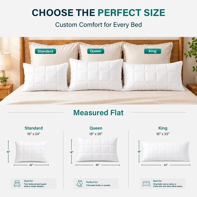 Alt view image 5 of 7 - Pillow Queen Adjustable Neck Pillow,Soft Luxury Hotel Feel | Bed Queen Pillows with Adjustable Height & Firm Feel for Side, Back and Stomach SleepersGift for Women & Men