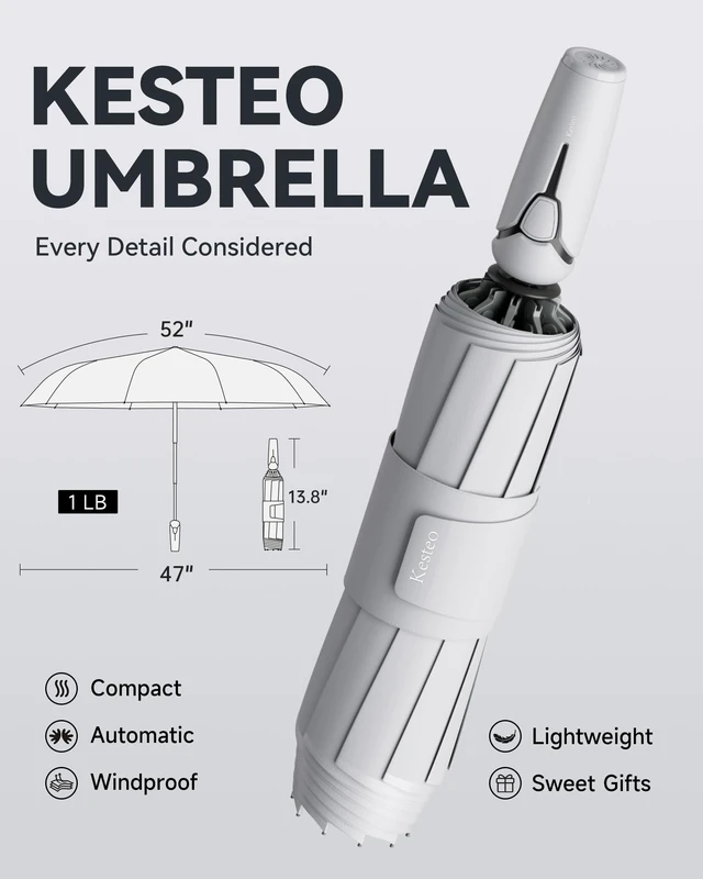Alt view image 2 of 7 - Windproof Travel Umbrella for Rain, Withstand 85MPH Winds, 52 Inch Arc Automatic Reverse Fold Umbrellas Easy Auto Open Close, Portable Compact Umbrella Perfect for Travel, Car, Commute, Women Men
