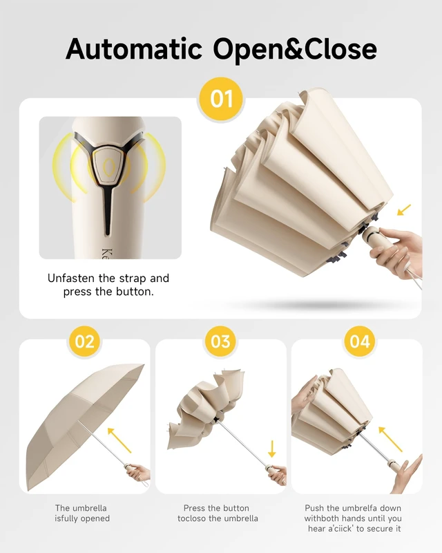 Alt view image 7 of 7 - Windproof Travel Umbrella for Rain, Withstand 85MPH Winds, 52 Inch Arc Automatic Reverse Fold Umbrellas Easy Auto Open Close, Portable Compact Umbrella Perfect for Travel, Car, Commute, Women Men