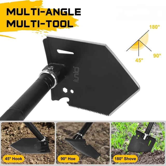 Alt view image 6 of 7 - 28in Survival Shovel Multitool with 17in Camping Axe & Carrying Bag, Military Entrenching Tool with Pickaxe, Collapsible Spade for Car Emergency Off-Road Trenching Gardening Snow -12Pcs