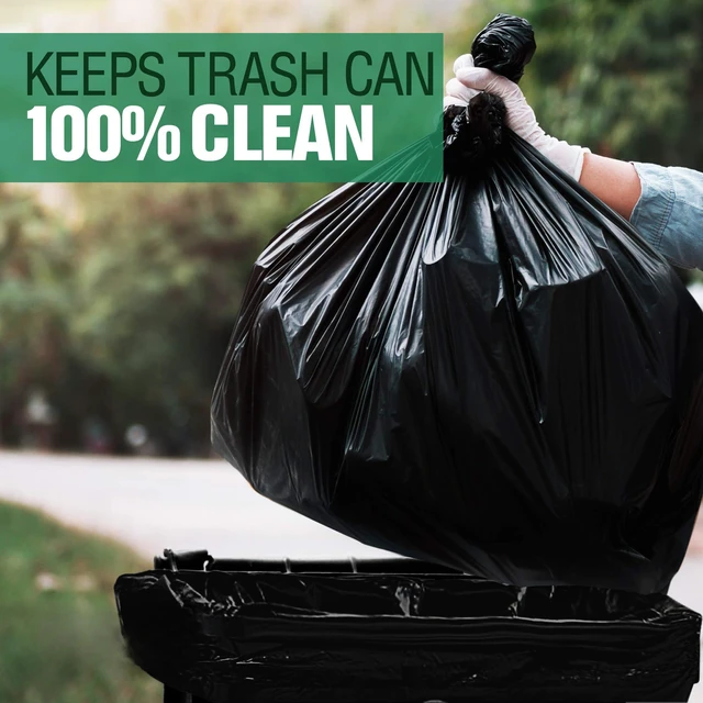 Alt view image 6 of 7 - 95-96 Gallon Trash Bags Heavy Duty (Huge 50 Bags W/Ties) 95-96 Gallon Trash Bags Large Black Heavy Duty Can Liners, Large 90-100 Gallon Garbage Can Liners