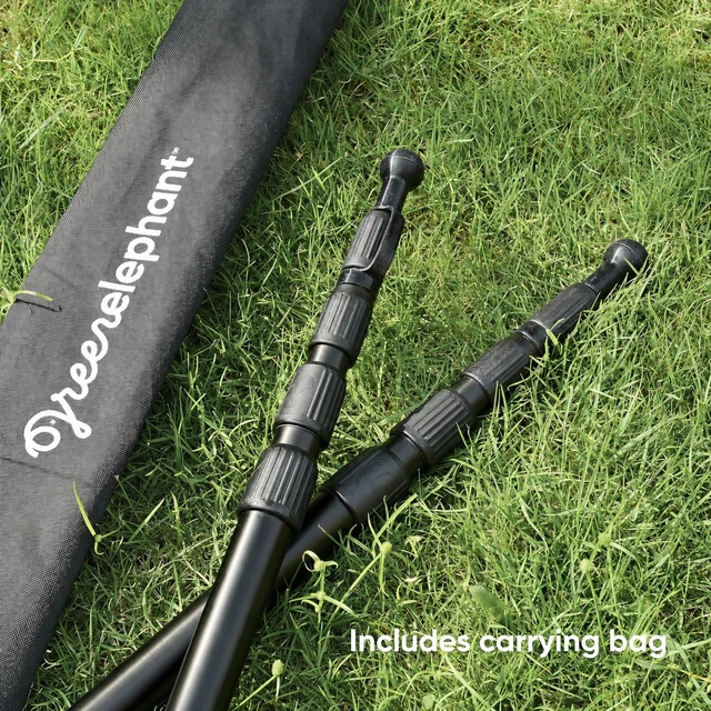Alt view image 6 of 7 - Camping Tarp Poles - Adjustable Aluminum Telescoping Tent Poles for Tarps, Canopy & Awning - Heavy Duty Collapsible Pole Set of 2 - Extends 8ft 2.8 in, Shrinks to 2ft 9.5 in.