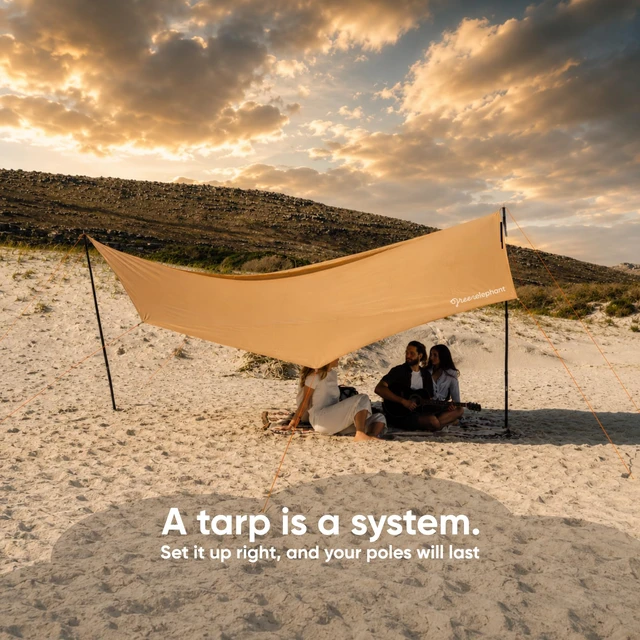 Alt view image 7 of 7 - Camping Tarp Poles - Adjustable Aluminum Telescoping Tent Poles for Tarps, Canopy & Awning - Heavy Duty Collapsible Pole Set of 2 - Extends 8ft 2.8 in, Shrinks to 2ft 9.5 in.