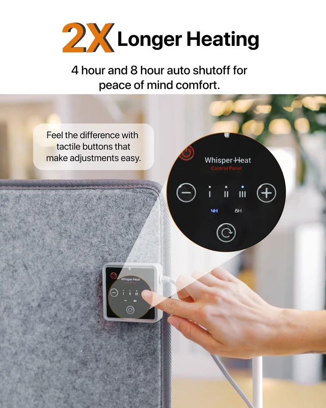 Alt view image 3 of 5 - Under Desk Warmer - Silent and Energy Efficient - Personal Under Desk Heater for Legs and Feet - for Office and Home - with Thermostat and Timer