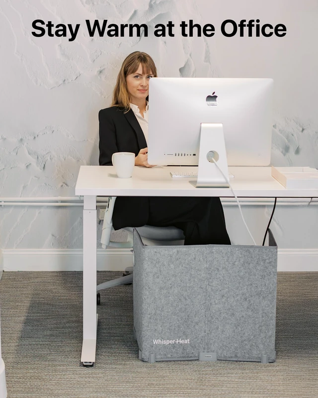 Alt view image 2 of 5 - Under Desk Warmer - Silent and Energy Efficient - Personal Under Desk Heater for Legs and Feet - for Office and Home - with Thermostat and Timer