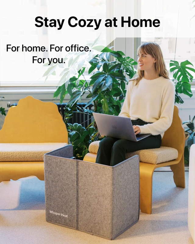 Alt view image 5 of 5 - Under Desk Warmer - Silent and Energy Efficient - Personal Under Desk Heater for Legs and Feet - for Office and Home - with Thermostat and Timer