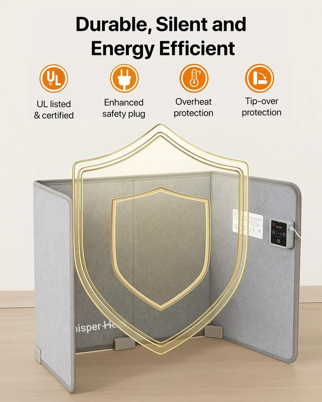 Alt view image 4 of 5 - Under Desk Warmer - Silent and Energy Efficient - Personal Under Desk Heater for Legs and Feet - for Office and Home - with Thermostat and Timer