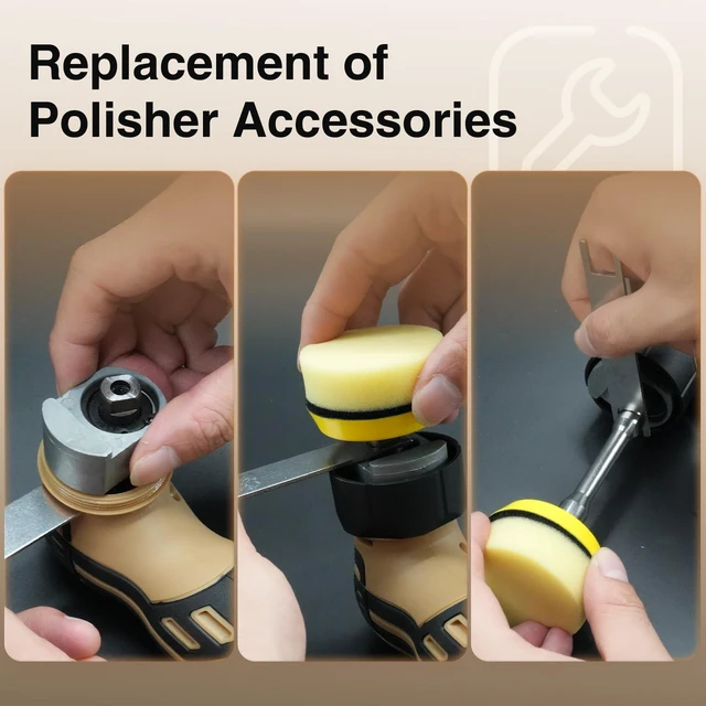 Alt view image 6 of 7 - Cordless Mini Polisher, DA&RO Mini CarBuffer Polisher | 1/1.5/2Inch, 11 Variable Speed 2500-6000 RPM, Car Detailing Micro Polisher, 2.3Ah Rechargeable Battery