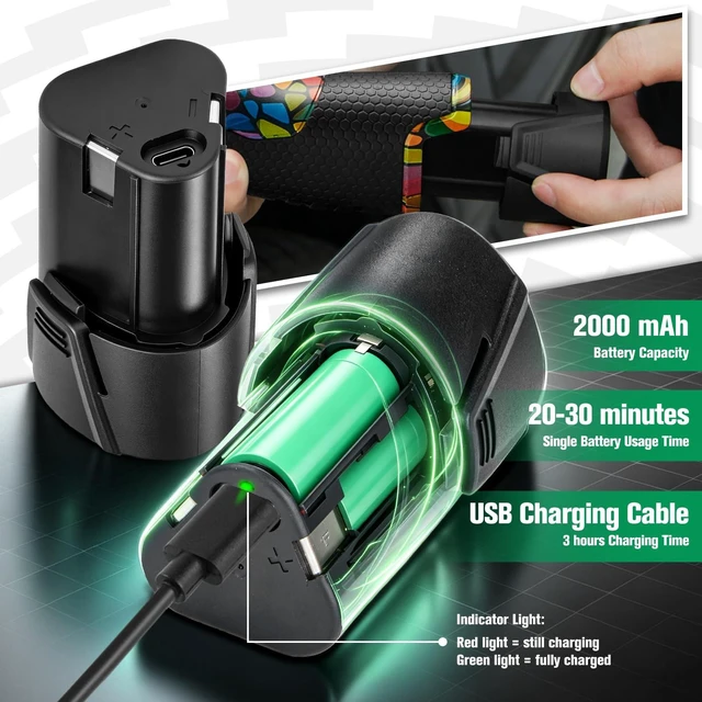 Alt view image 4 of 7 - S5 Cordless Mini Car Polisher Buffer Sander Rotary & Dual Action | Small Polishing Machine DA Orbital for Car Detailing Polish 1in 2inch 3 inch Polishing Pad Kit 2 Battery 6 Speed 2000-5500RPM