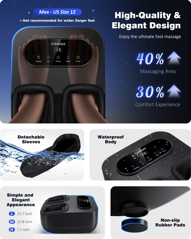 Alt view image 7 of 7 - Shiatsu Foot Massager with Heat & Compression, LCD Touch Panel, FSA | Full Foot Deep Kneading Massage, Multiple Heat & Compression Levels, Remote Control, Up to Size 12, HSA Eligible, Gift Idea