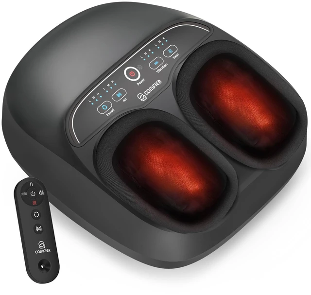 Main image of Shiatsu Foot Massager with Heat,FSA Eligible,Upgrade Pause Function | Kneading, Vibration, Compression for Plantar Fasciitis Neuropathy, Remote Control, Up to Size 13, Gift for Men women