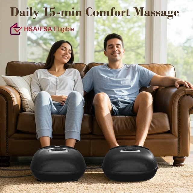 Alt view image 7 of 7 - Foot Massager 2026 Upgraded FSA Eligible, Birthday Gifts for Women | HSA Store 5 Levels Compression & Vibration Massage for Plantar Fasciitis Relief, NTC Heat & Deep Kneading for Tired Foot