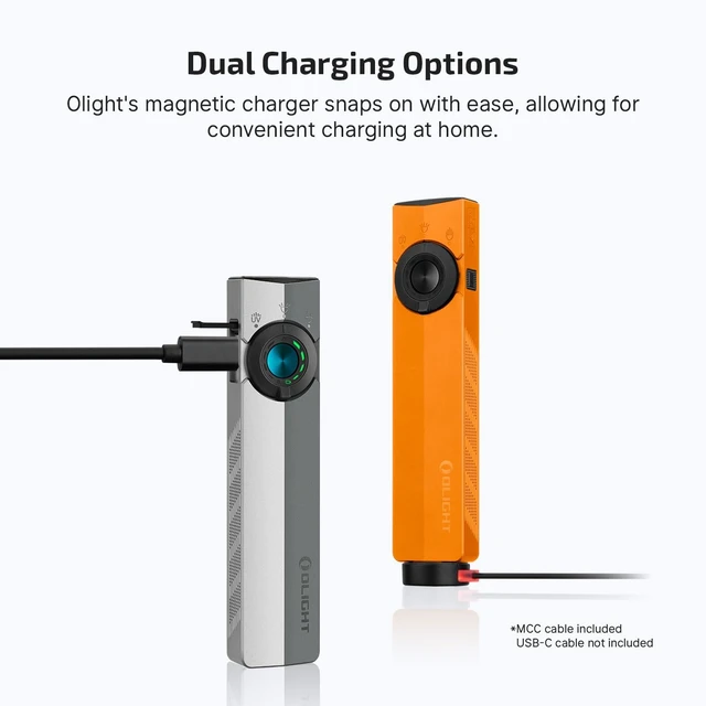 Alt view image 6 of 7 - ArkPro EDC Flat Flashlight Rechargeable, Pocket Light, Orange CW | Green Beam, White LED, UV Flashlight, 1500 Lumens Flash Light, USB-C Magnetic, Camping Lights, Emergency Work Outdoor Home