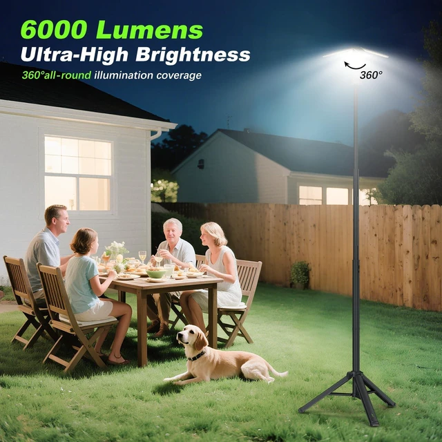 Alt view image 2 of 7 - Camping Lights with Remote & Stand 6 Ft, 14000 mAh Rechargeable Camping Lantern Tent Light, 6000 Lumen Work Light, Portable Outdoor Light for Hiking, Camping, Emergency, Power Outages