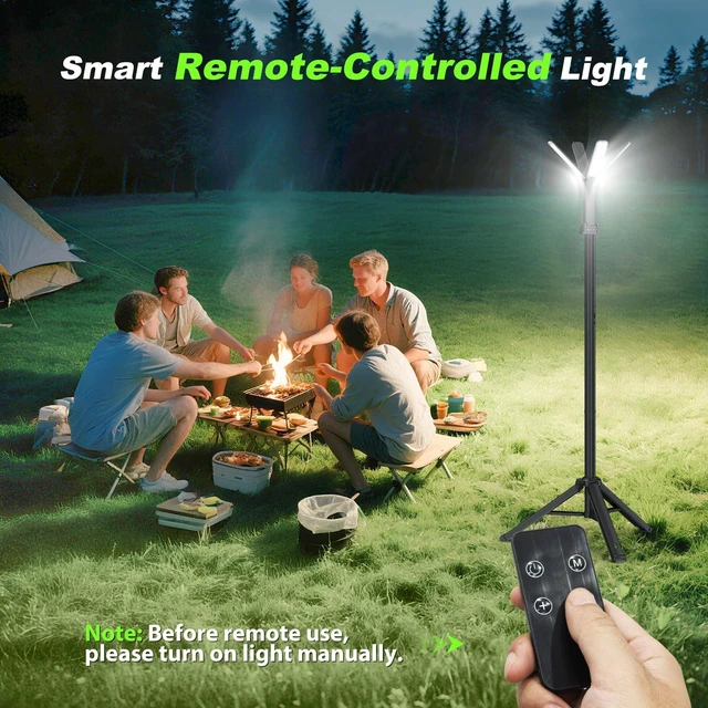 Alt view image 4 of 7 - Camping Lights with Remote & Stand 6 Ft, 14000 mAh Rechargeable Camping Lantern Tent Light, 6000 Lumen Work Light, Portable Outdoor Light for Hiking, Camping, Emergency, Power Outages
