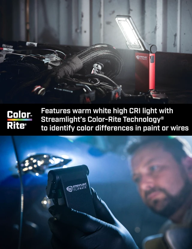 Alt view image 2 of 7 - 61501 Flipmate 500-Lumen Red LED Work Light Lantern, Red | 500 lumens; USB rechargeable capable; work light; multi-mode lighting; IPX-rated water resistant; impact-resistance tested