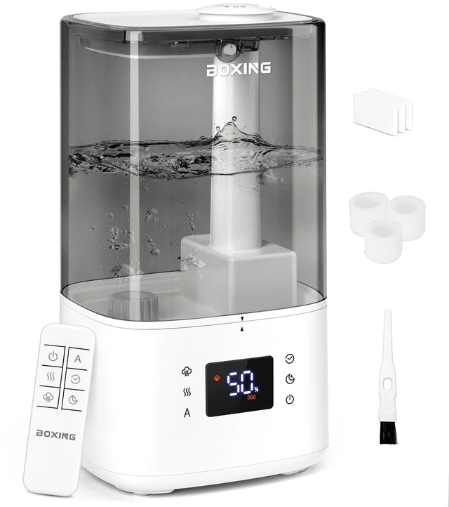 Main image of 6L Warm&Cool Mist Humidifier, Humidistat, Auto Mode, Remote,Timer | 60H runtime, quiet sleep mode, top-fill design,easy-clean tank, timerUltrasonic Humidifier for Bedroom,Plants,Nursery