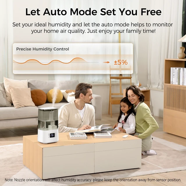Alt view image 3 of 7 - 6L Warm&Cool Mist Humidifier, Humidistat, Auto Mode, Remote,Timer | 60H runtime, quiet sleep mode, top-fill design,easy-clean tank, timerUltrasonic Humidifier for Bedroom,Plants,Nursery