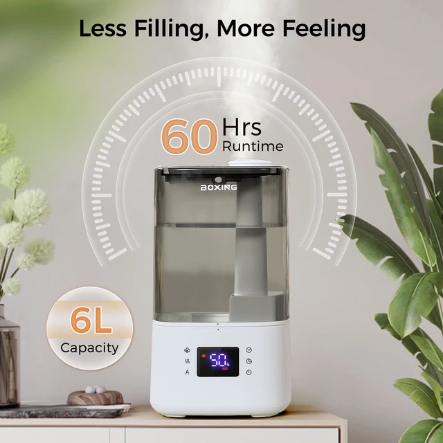 Alt view image 4 of 7 - 6L Warm&Cool Mist Humidifier, Humidistat, Auto Mode, Remote,Timer | 60H runtime, quiet sleep mode, top-fill design,easy-clean tank, timerUltrasonic Humidifier for Bedroom,Plants,Nursery