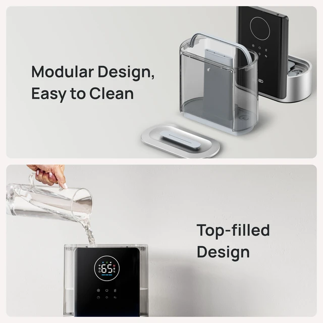 Alt view image 7 of 7 - 8L Smart Humidifier Large Room, 80H Runtime, Warm & Cool Mist, HM717S | Up to 600ft², Precise Humidity Control, 1500+RGB Light, 28dB, Humidifiers for Bedroom, Plants, Baby, Supports APP/Voice/Alexa