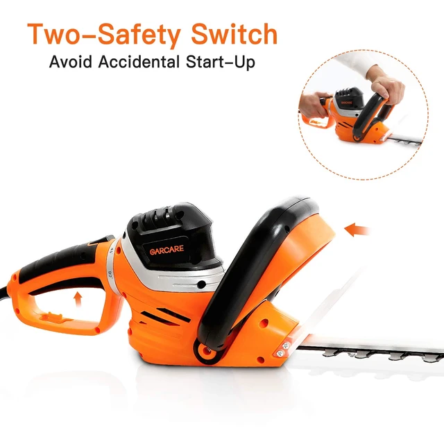 Alt view image 4 of 7 - Corded Electric Hedge Trimmer 4.8A Hedge Shears 610mm Laser Blade | Electric Tree Trimmers, Branch Cutter, 18mm Cutting Capacity, Rotary Handle, Blade Cover Included, For Bushes & Shrubs