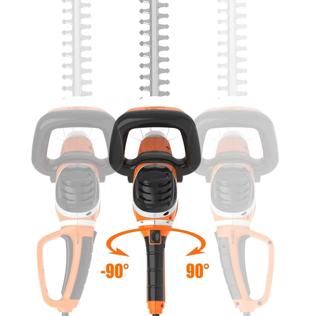 Alt view image 5 of 7 - Corded Electric Hedge Trimmer 4.8A Hedge Shears 610mm Laser Blade | Electric Tree Trimmers, Branch Cutter, 18mm Cutting Capacity, Rotary Handle, Blade Cover Included, For Bushes & Shrubs