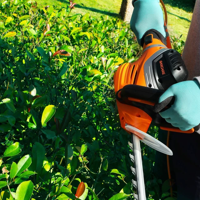 Alt view image 7 of 7 - Corded Electric Hedge Trimmer 4.8A Hedge Shears 610mm Laser Blade | Electric Tree Trimmers, Branch Cutter, 18mm Cutting Capacity, Rotary Handle, Blade Cover Included, For Bushes & Shrubs