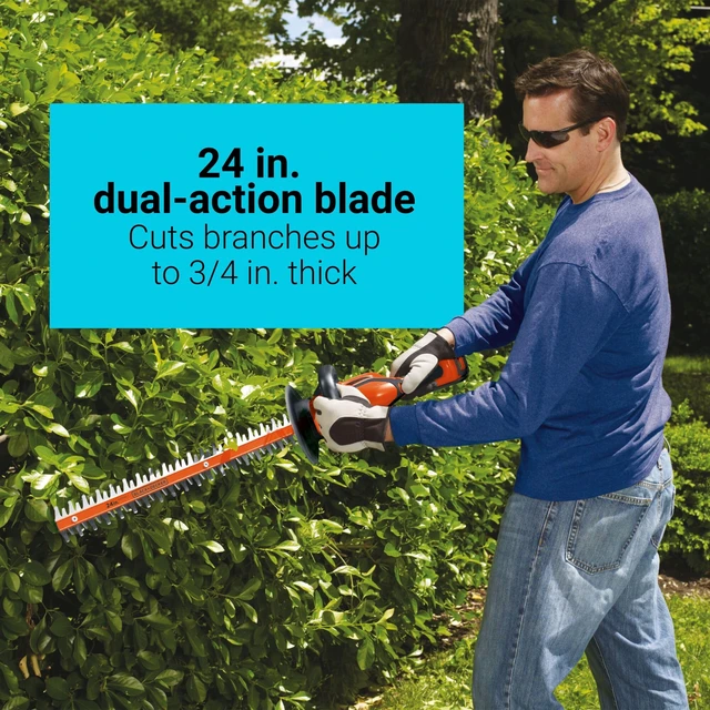 Alt view image 3 of 7 - 40V MAX* 24 in. cordless hedge trimmer with POWERDRIVE, Tool Only (LHT2436B)