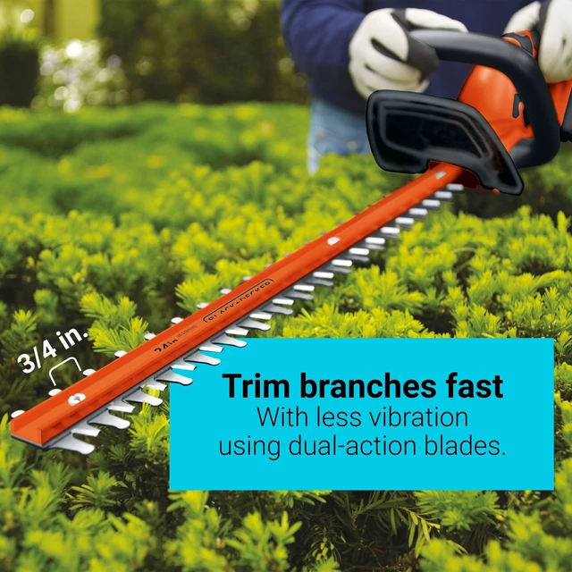 Alt view image 4 of 7 - 40V MAX* 24 in. cordless hedge trimmer with POWERDRIVE, Tool Only (LHT2436B)