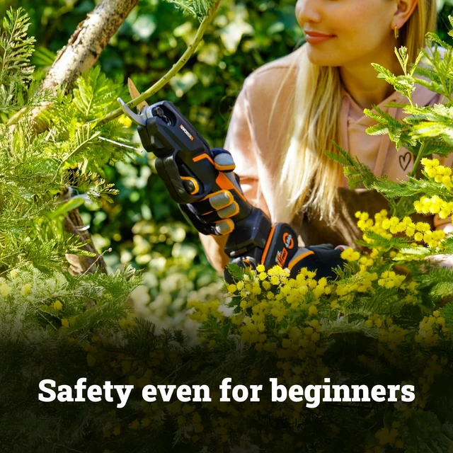Alt view image 6 of 7 - Cordless Pruning Shear, 20V Powered Lopper, WG330 | Titanium coated blade; long-life brushless motor; 1-inch cutting range; 2.0A battery & charger for yard work