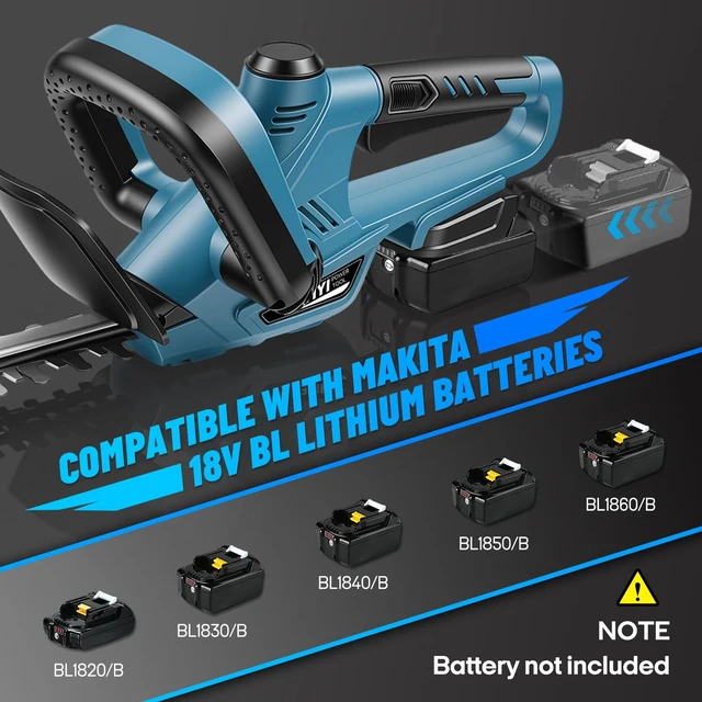 Alt view image 4 of 7 - 20 Inch Cordless Hedge Trimmer for Makita 18V Battery, Bare Tool | 180° Rotating Handle, SK5 Dual-Action Blade, 4/5" Cutting Capacity, Debris Collector, Electric Bush Trimmer for Shrub Pruning