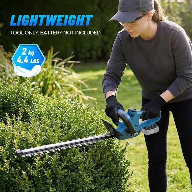 Alt view image 5 of 7 - 20 Inch Cordless Hedge Trimmer for Makita 18V Battery, Bare Tool | 180° Rotating Handle, SK5 Dual-Action Blade, 4/5" Cutting Capacity, Debris Collector, Electric Bush Trimmer for Shrub Pruning