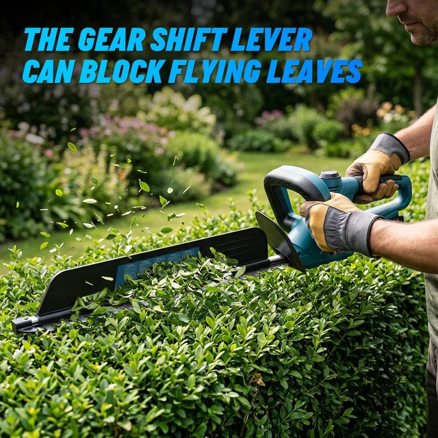 Alt view image 6 of 7 - 20 Inch Cordless Hedge Trimmer for Makita 18V Battery, Bare Tool | 180° Rotating Handle, SK5 Dual-Action Blade, 4/5" Cutting Capacity, Debris Collector, Electric Bush Trimmer for Shrub Pruning