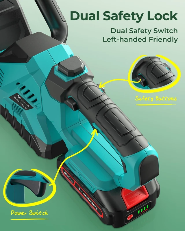 Alt view image 3 of 6 - 24'' Cordless Hedge Trimmer with 2 Batteries & Charger, Brushless Motor | 3000RPM Brushless Electric Handheld Bush Clipper, 180° Rotatable Head, 2/3'' Blade Gap, Gardening Gifts for Fathers Day