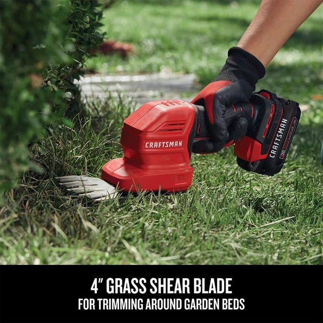 Alt view image 5 of 7 - V20 4 In. Cordless Handheld Grass Trimmer and 8 In. Mini Hedge Trimmer, Battery and Charger Included, Rechargeable 2 in 1 Grass Shear and Bush Trimmer (CMCSS800C1)
